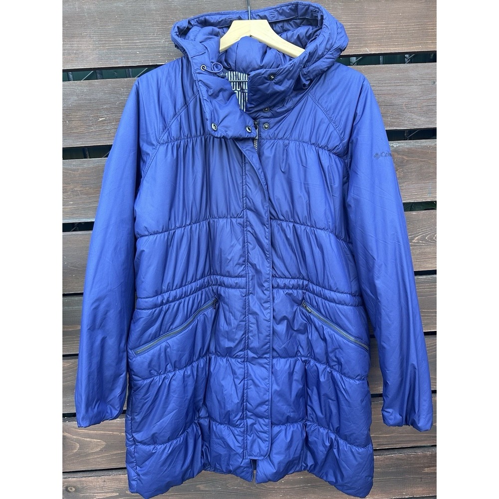 Columbia Thermal Coil Women's Puffer Jacket Coat Full Zip Pockets Hooded Size XL